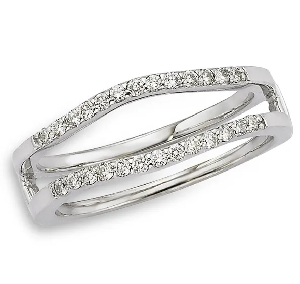 14K White Gold Diamond Ring Guard. 1.00 Carat tw