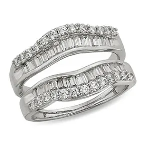 14K White Gold Diamond Ring Guard, 1.00 Carat tw