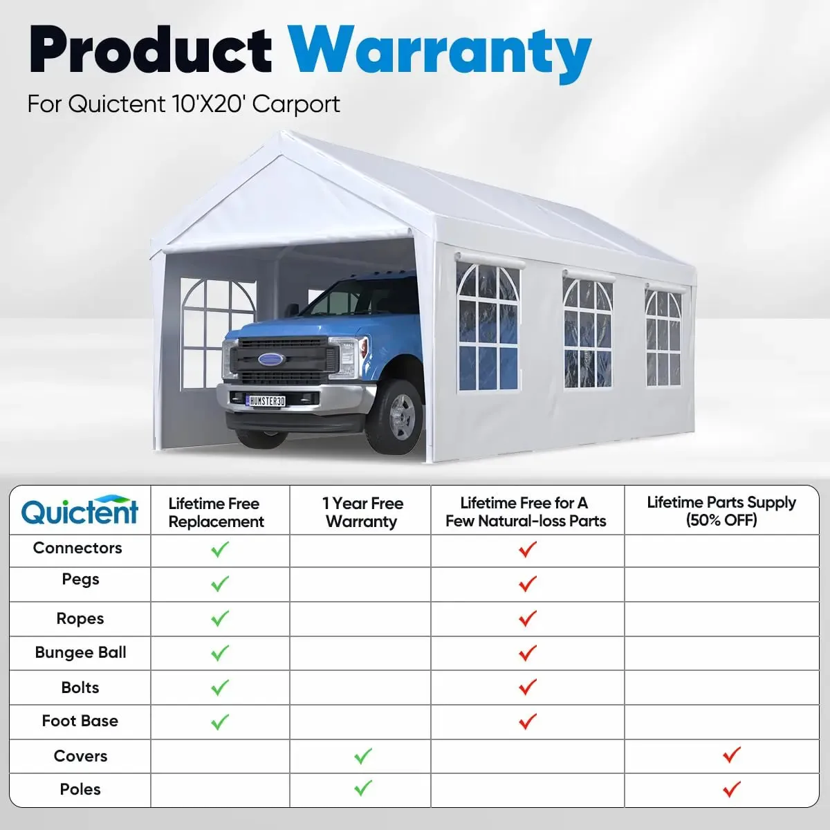 20' x 10' Car Shelter with Windows