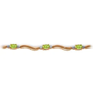 2.01 Carat 14K Solid Rose Gold Tennis Bracelet Diamond Peridot