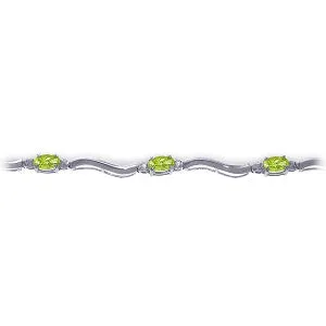 2.01 Carat 14K Solid White Gold Tennis Bracelet Diamond Peridot