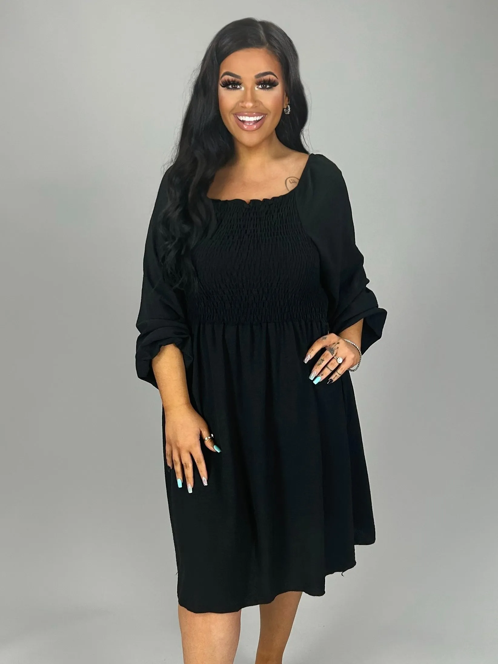 22 SLS-A {Stormy Night} Black Smoked Dress PLUS SIZE 1X 2X 3X