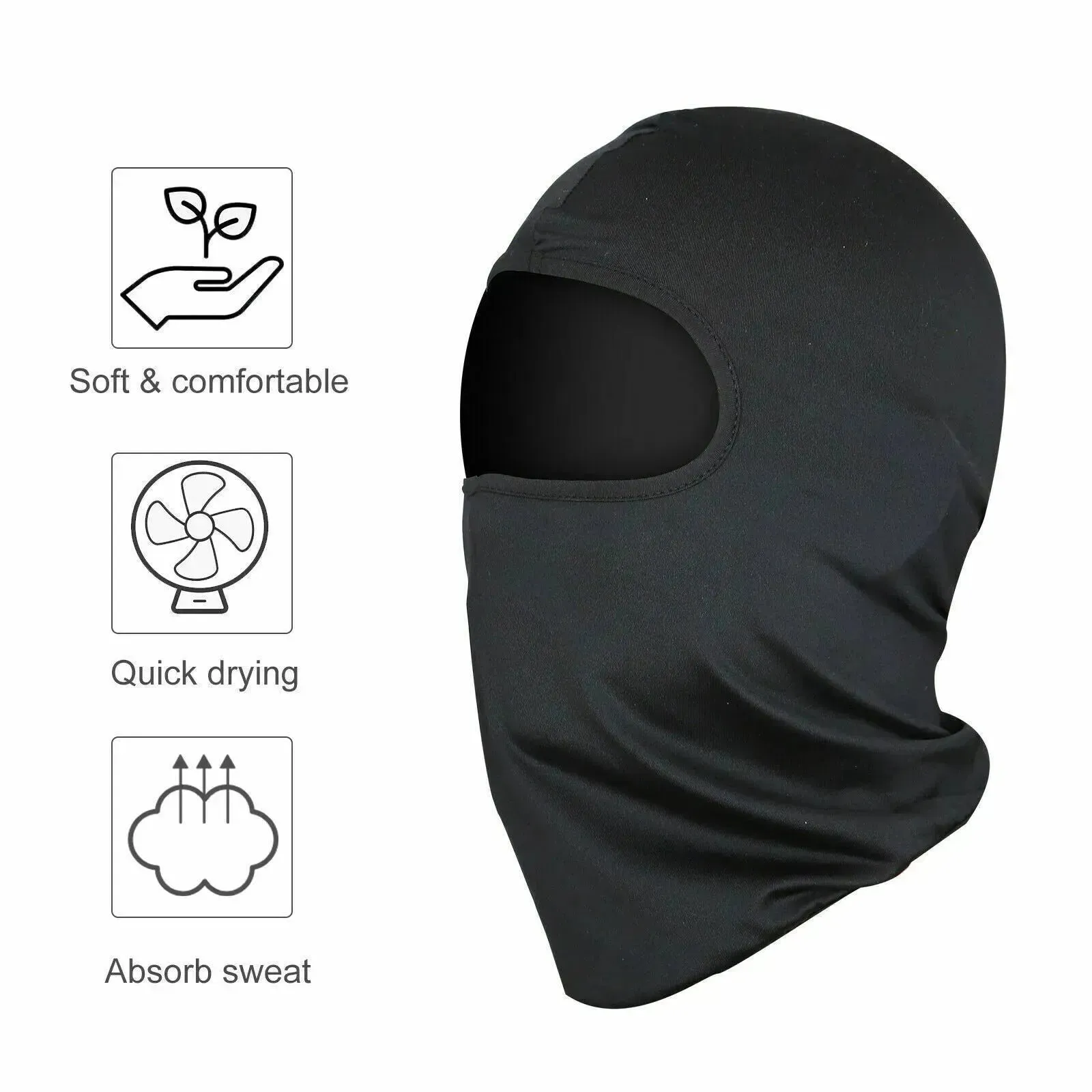 3 Pack Tactical Balaclava Thin Full Face Mask Lightweight Motorcycle Warmer Ski