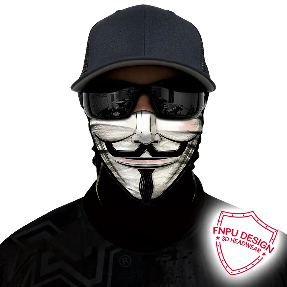 3D Seamless Bandana V vendetta Magic Scarf Neck Buffe Skull Death Hulk Motorcycle Hiking Fishing Face Mask Outdoors Ski Headband