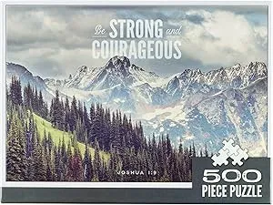 500pc Puzzle Strong & Courageous Joshua 1:9