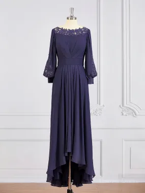 A-Line Bateau Asymmetrical Chiffon Mother of the Bride Dresses