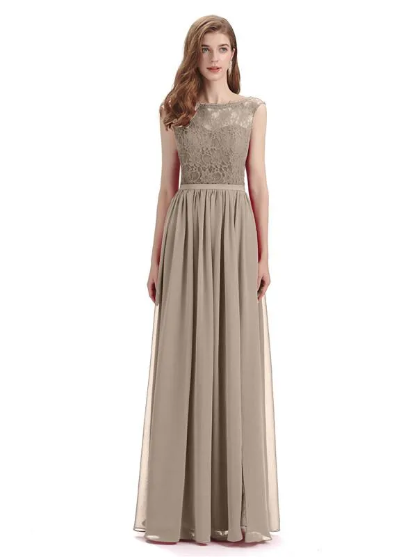 A-line Cheap Top Lace Floor-Length Bridesmaid Dresses