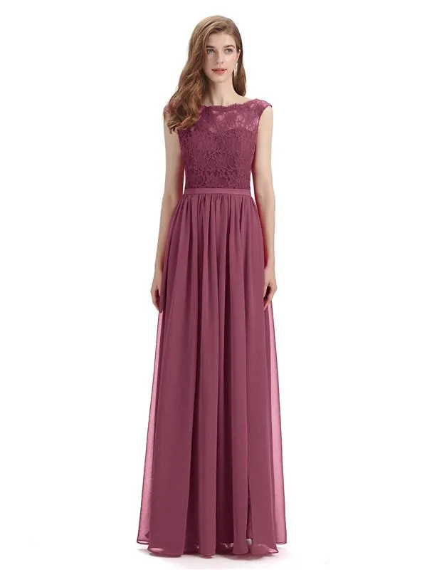 A-line Cheap Top Lace Floor-Length Bridesmaid Dresses