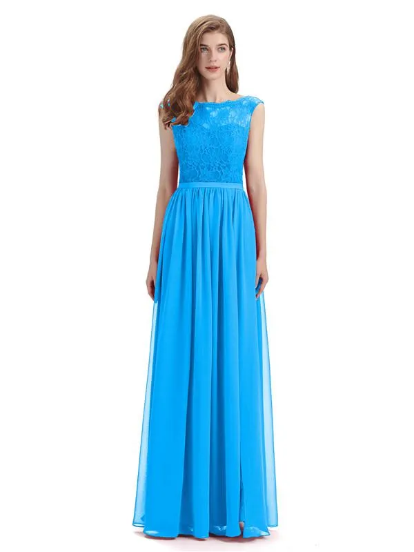 A-line Cheap Top Lace Floor-Length Bridesmaid Dresses