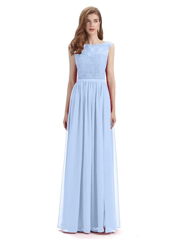 A-line Cheap Top Lace Floor-Length Bridesmaid Dresses