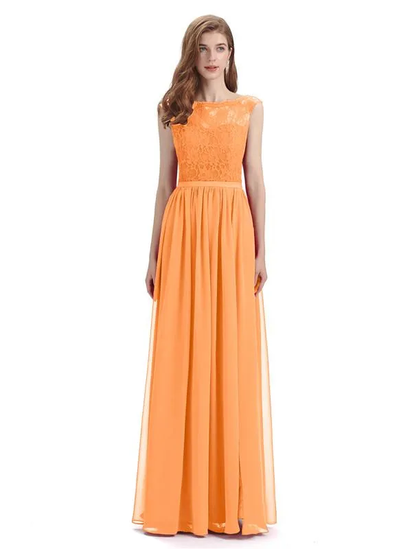 A-line Cheap Top Lace Floor-Length Bridesmaid Dresses