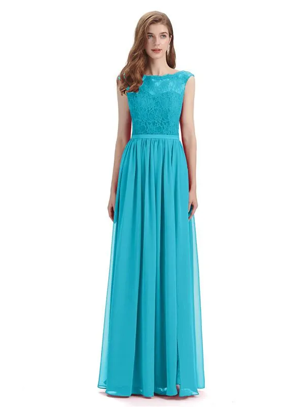 A-line Cheap Top Lace Floor-Length Bridesmaid Dresses