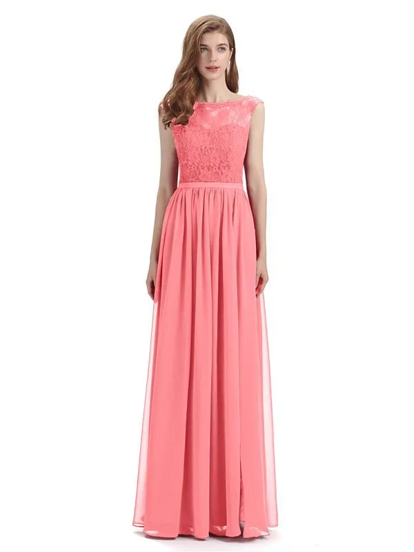 A-line Cheap Top Lace Floor-Length Bridesmaid Dresses