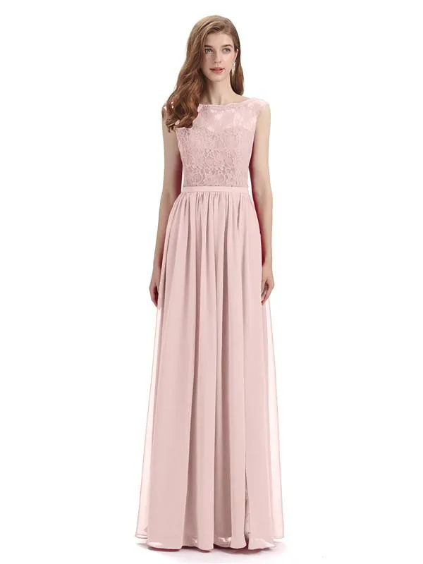 A-line Cheap Top Lace Floor-Length Bridesmaid Dresses