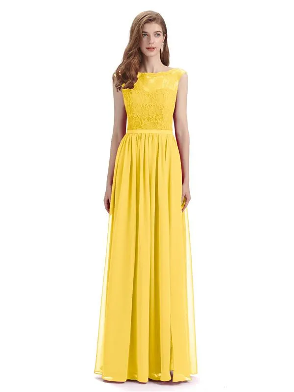 A-line Cheap Top Lace Floor-Length Bridesmaid Dresses