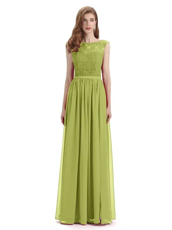 A-line Cheap Top Lace Floor-Length Bridesmaid Dresses