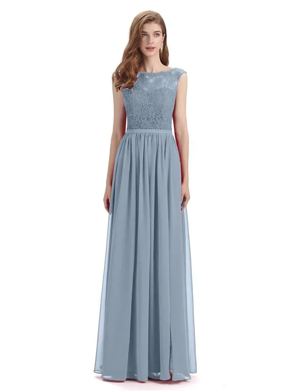 A-line Cheap Top Lace Floor-Length Bridesmaid Dresses