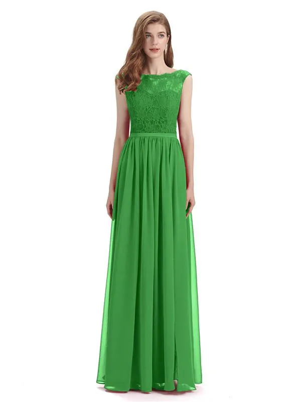 A-line Cheap Top Lace Floor-Length Bridesmaid Dresses