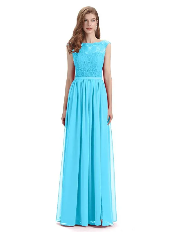 A-line Cheap Top Lace Floor-Length Bridesmaid Dresses