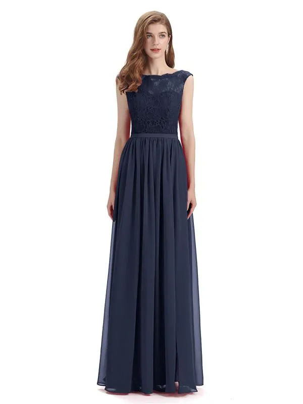 A-line Cheap Top Lace Floor-Length Bridesmaid Dresses