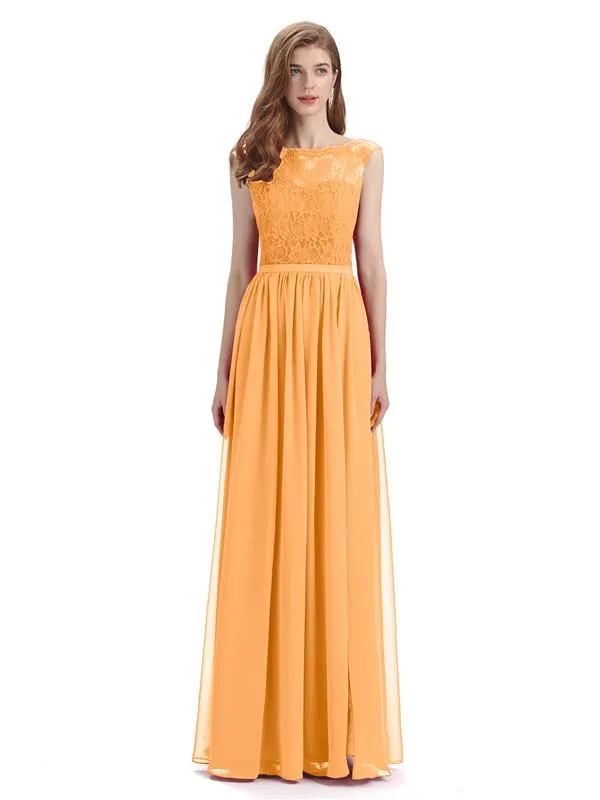 A-line Cheap Top Lace Floor-Length Bridesmaid Dresses