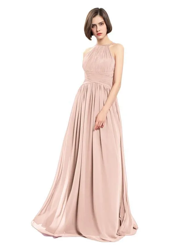 A-line Chiffon Sleeveless Elegant Bridesmaid Dresses