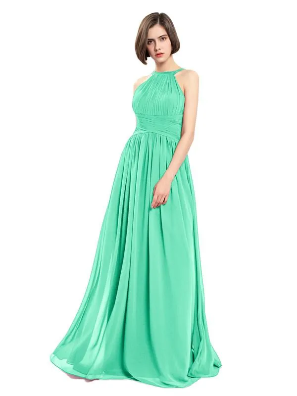 A-line Chiffon Sleeveless Elegant Bridesmaid Dresses