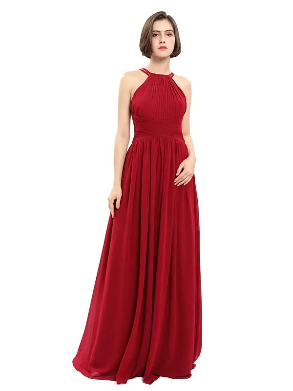 A-line Chiffon Sleeveless Elegant Bridesmaid Dresses