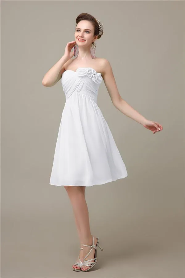 A-line Chiffon Sweetheart Knee-Length Short Bridesmaid Dresses