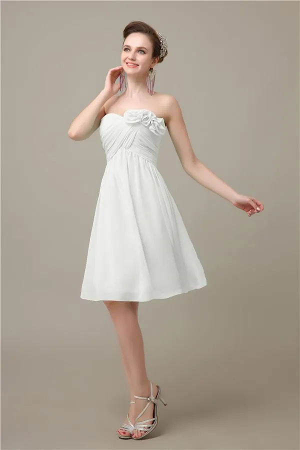 A-line Chiffon Sweetheart Knee-Length Short Bridesmaid Dresses