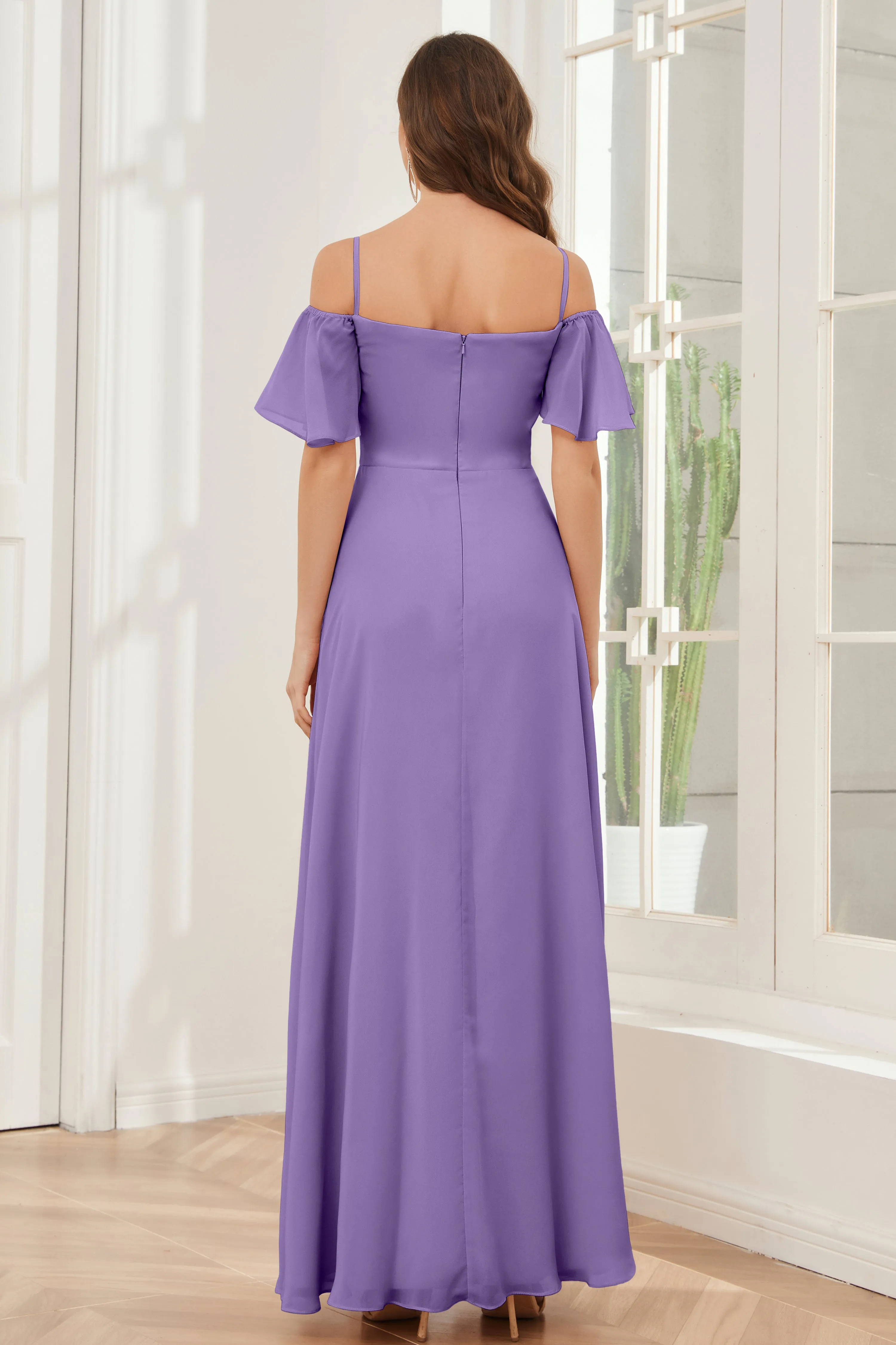 A-line Off the Shoulder Chiffon Bridesmaid Dresses