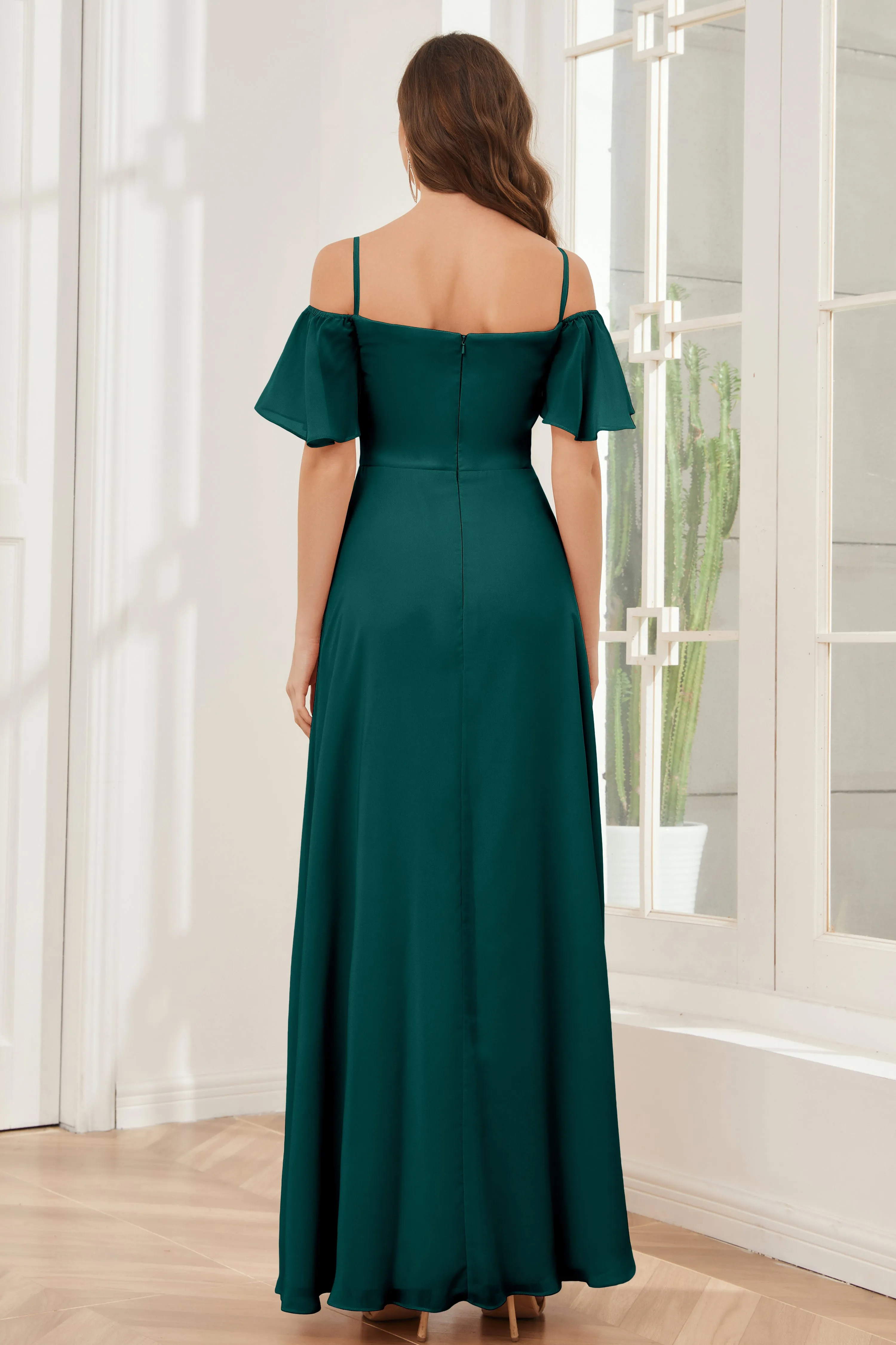 A-line Off the Shoulder Chiffon Bridesmaid Dresses