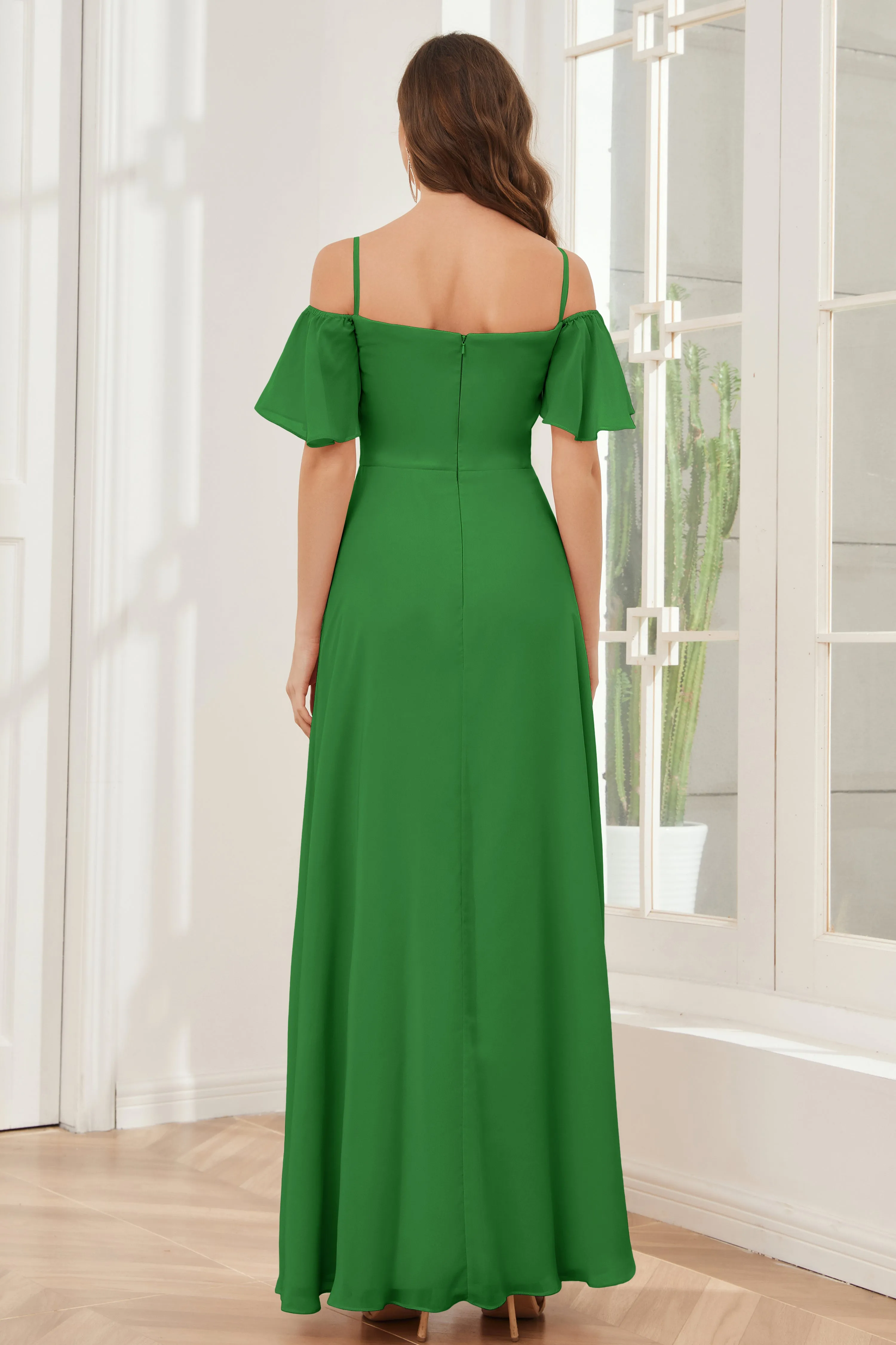 A-line Off the Shoulder Chiffon Bridesmaid Dresses