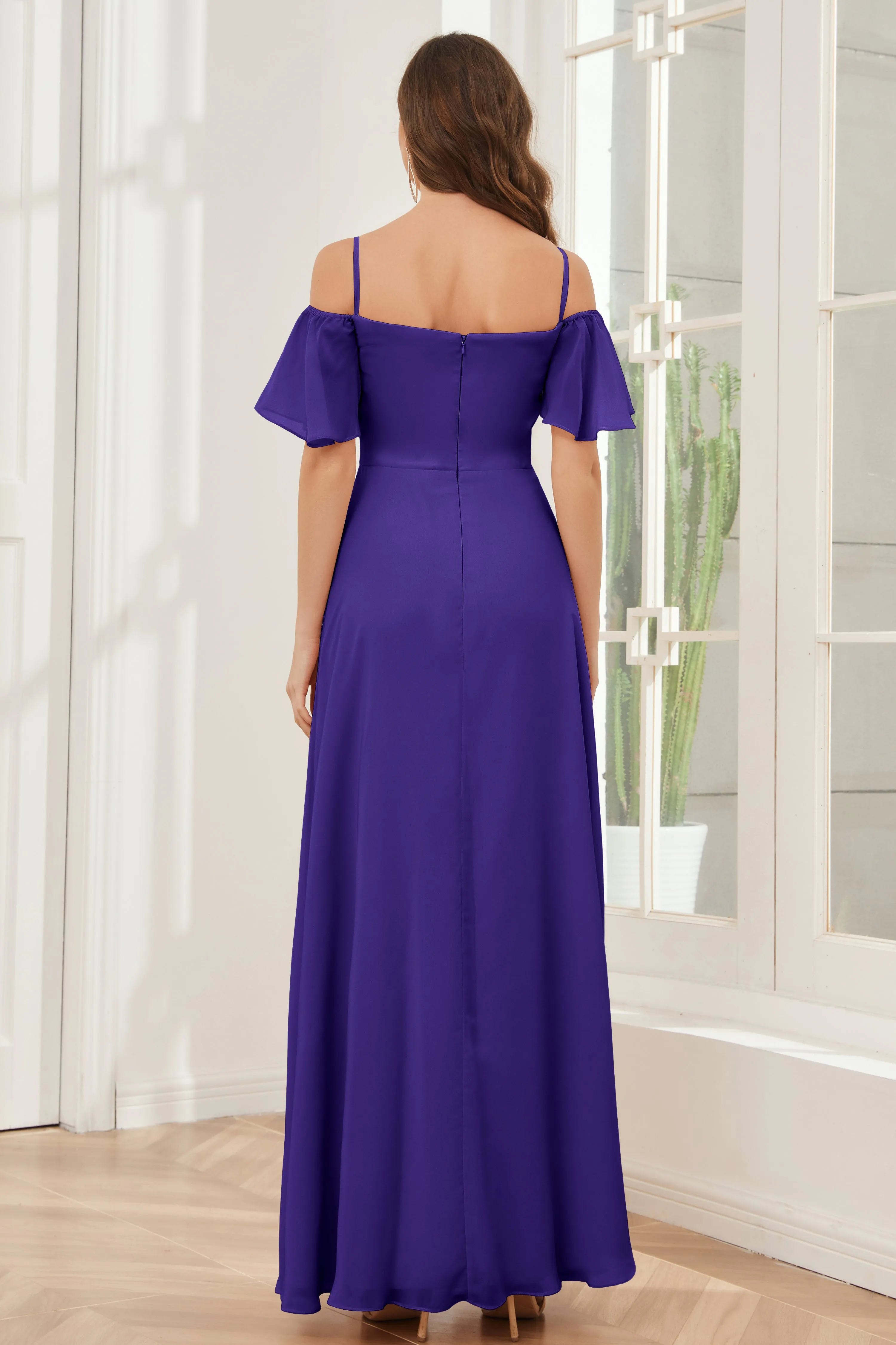 A-line Off the Shoulder Chiffon Bridesmaid Dresses