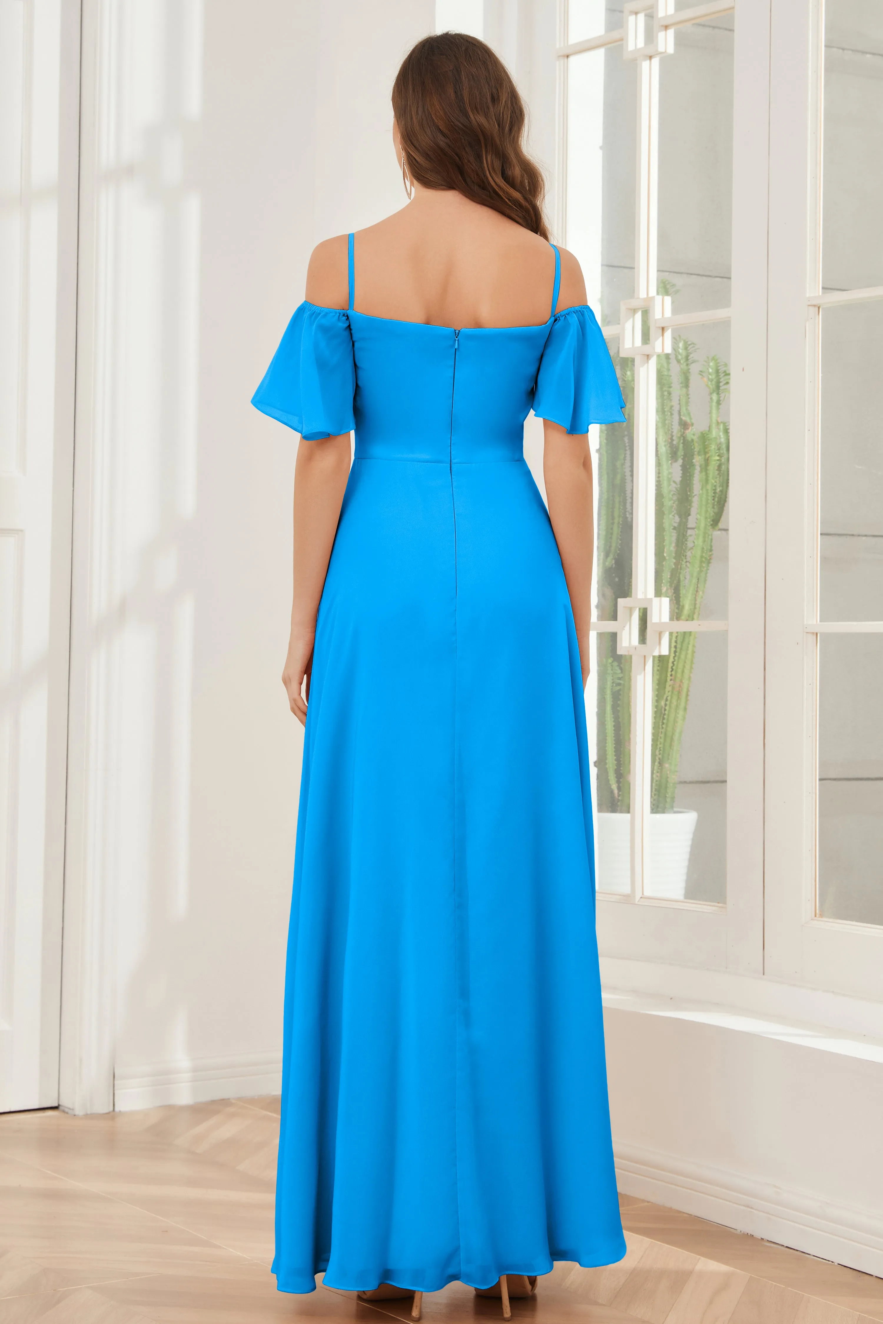 A-line Off the Shoulder Chiffon Bridesmaid Dresses