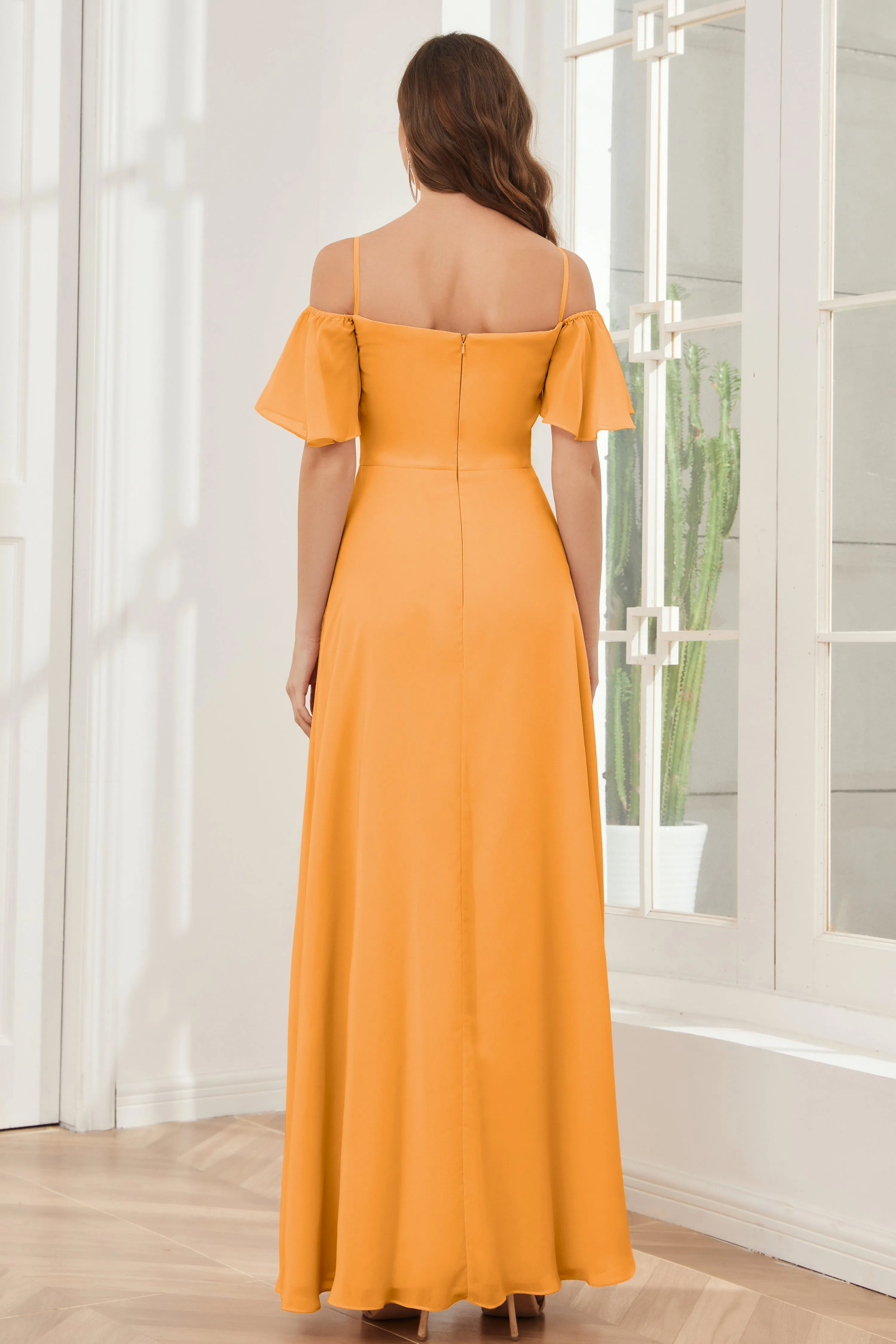 A-line Off the Shoulder Chiffon Bridesmaid Dresses