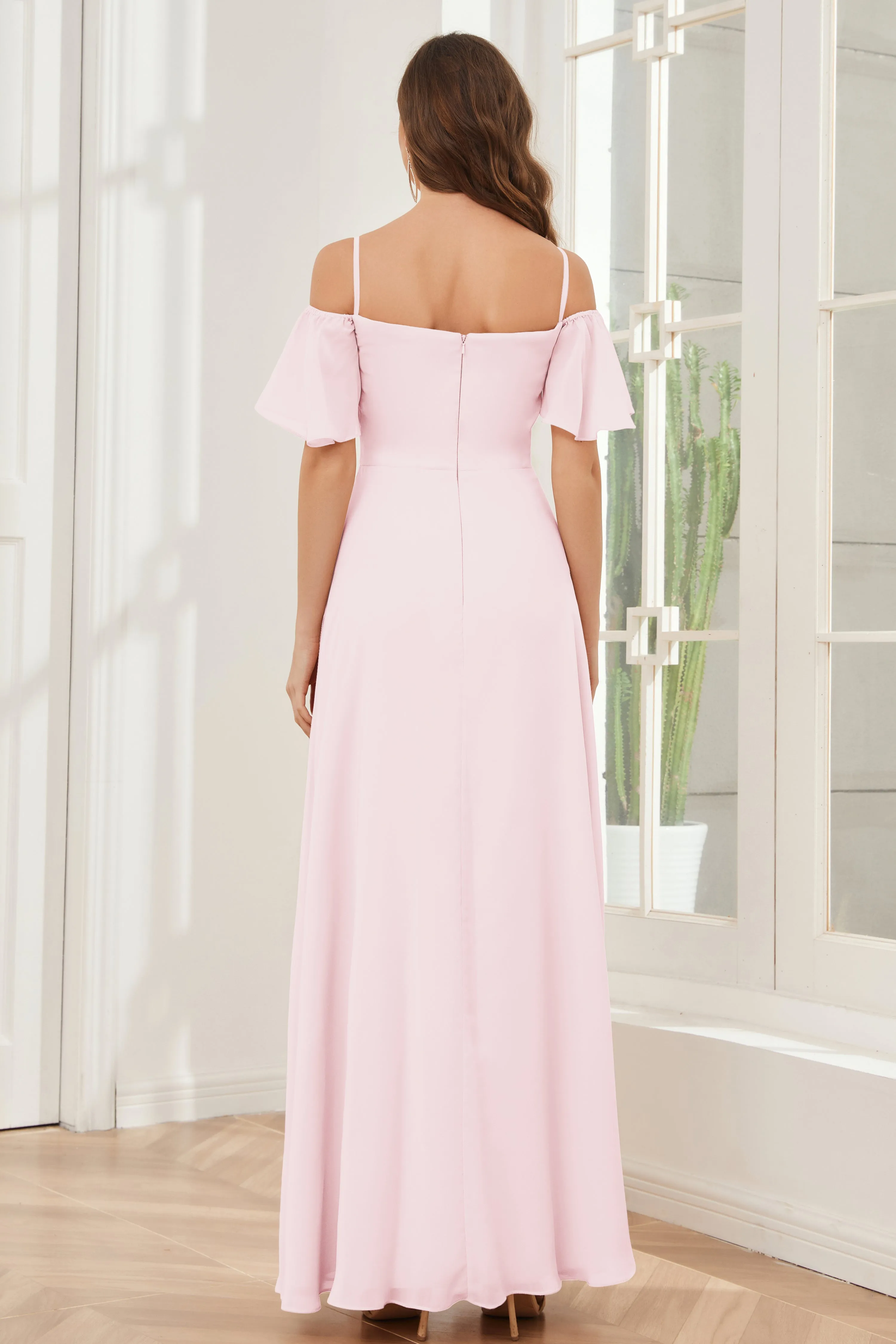 A-line Off the Shoulder Chiffon Bridesmaid Dresses