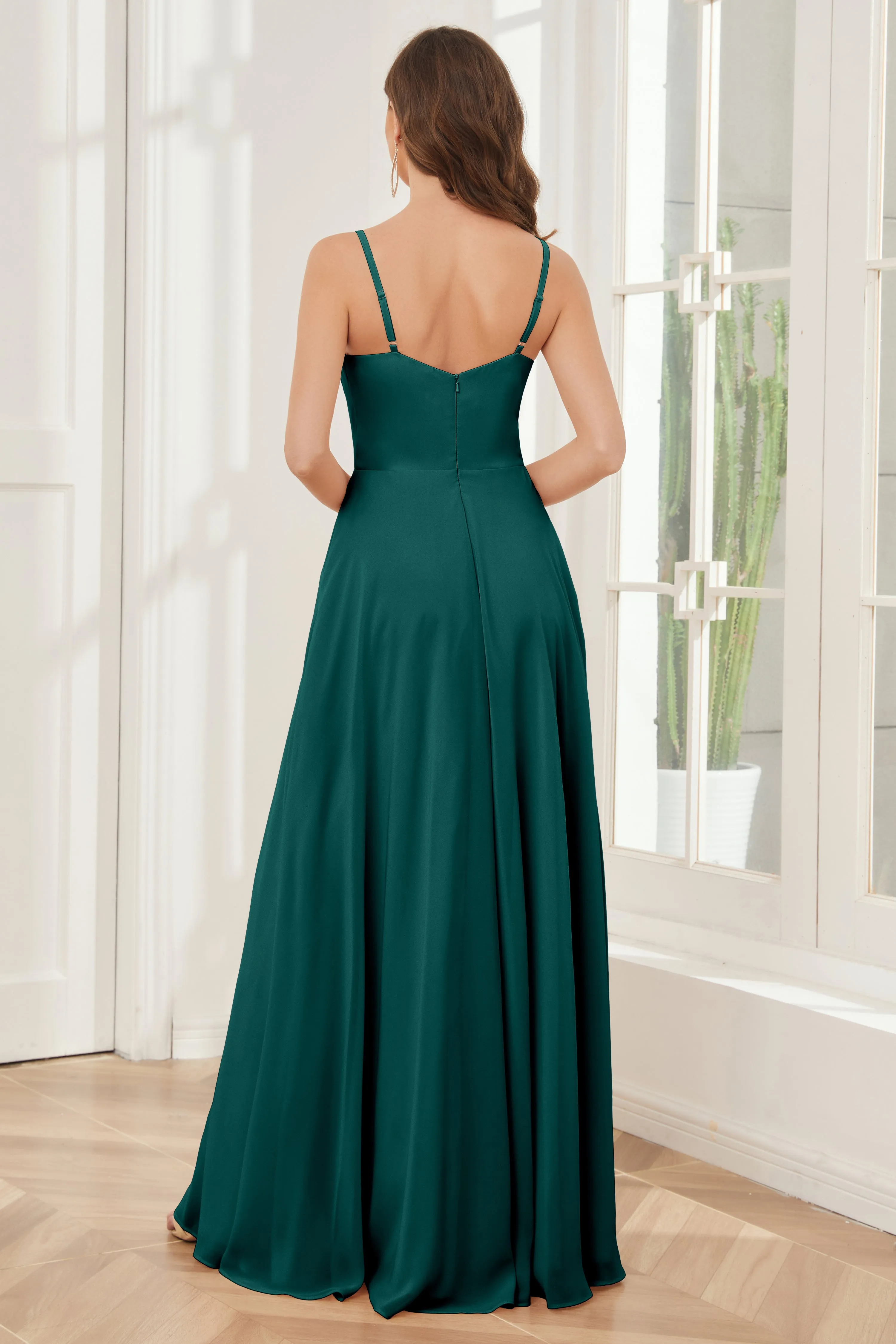 A-line Spaghetti Straps Chiffon Bridesmaid Dresses