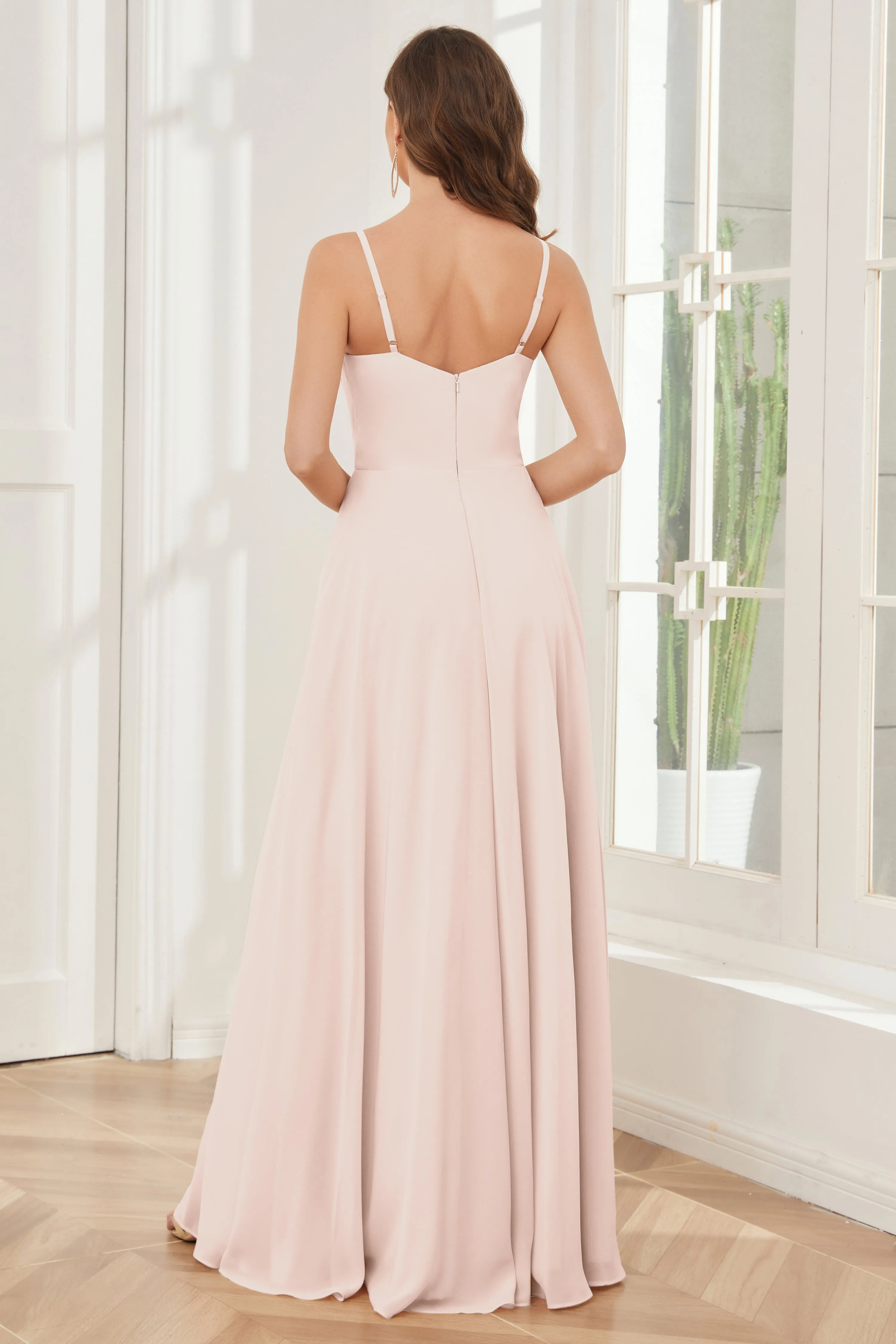 A-line Spaghetti Straps Chiffon Bridesmaid Dresses