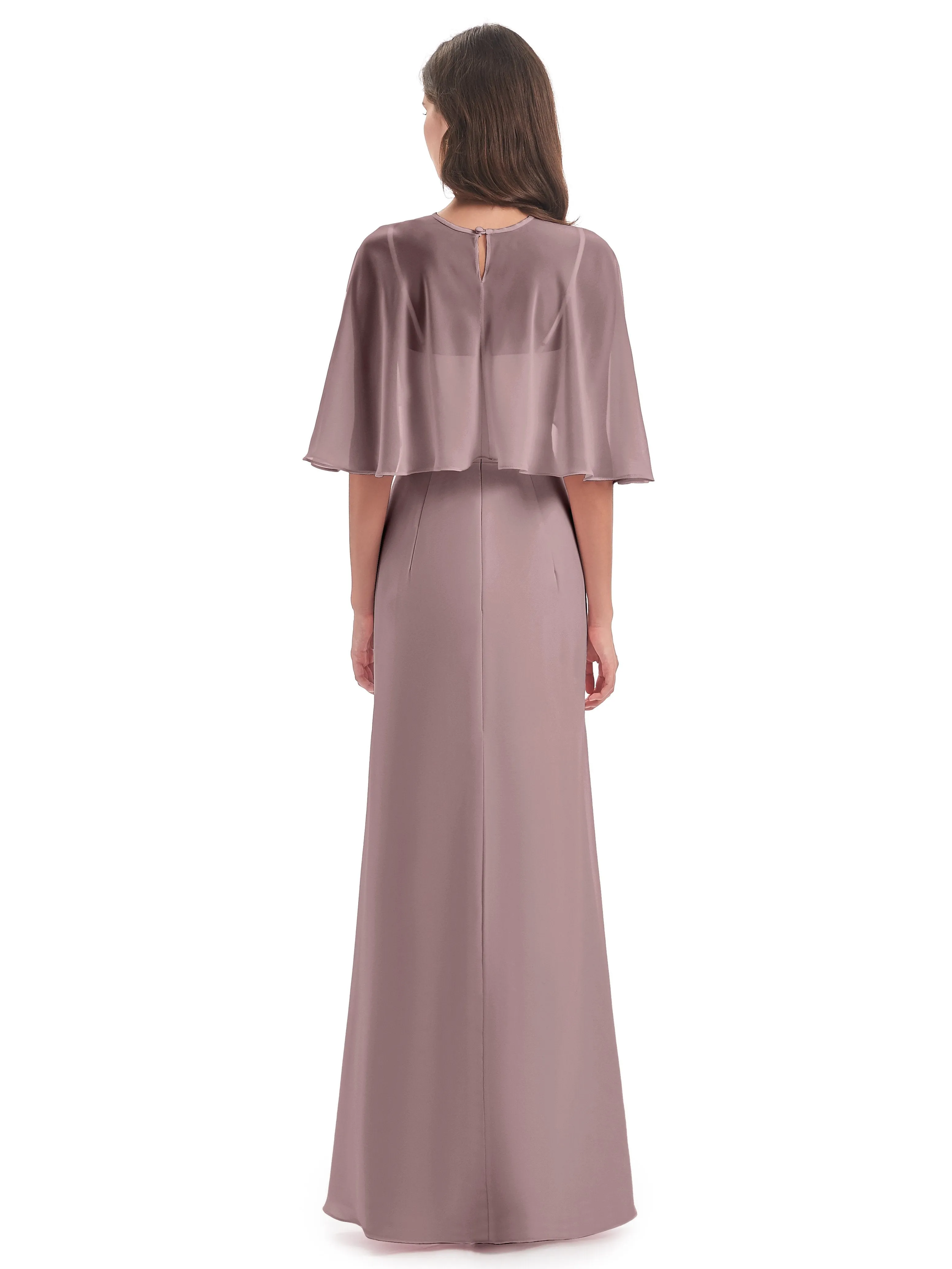 Abigail Vintage Trumpet-Hourglass Long Chiffon Bridesmaid Dresses