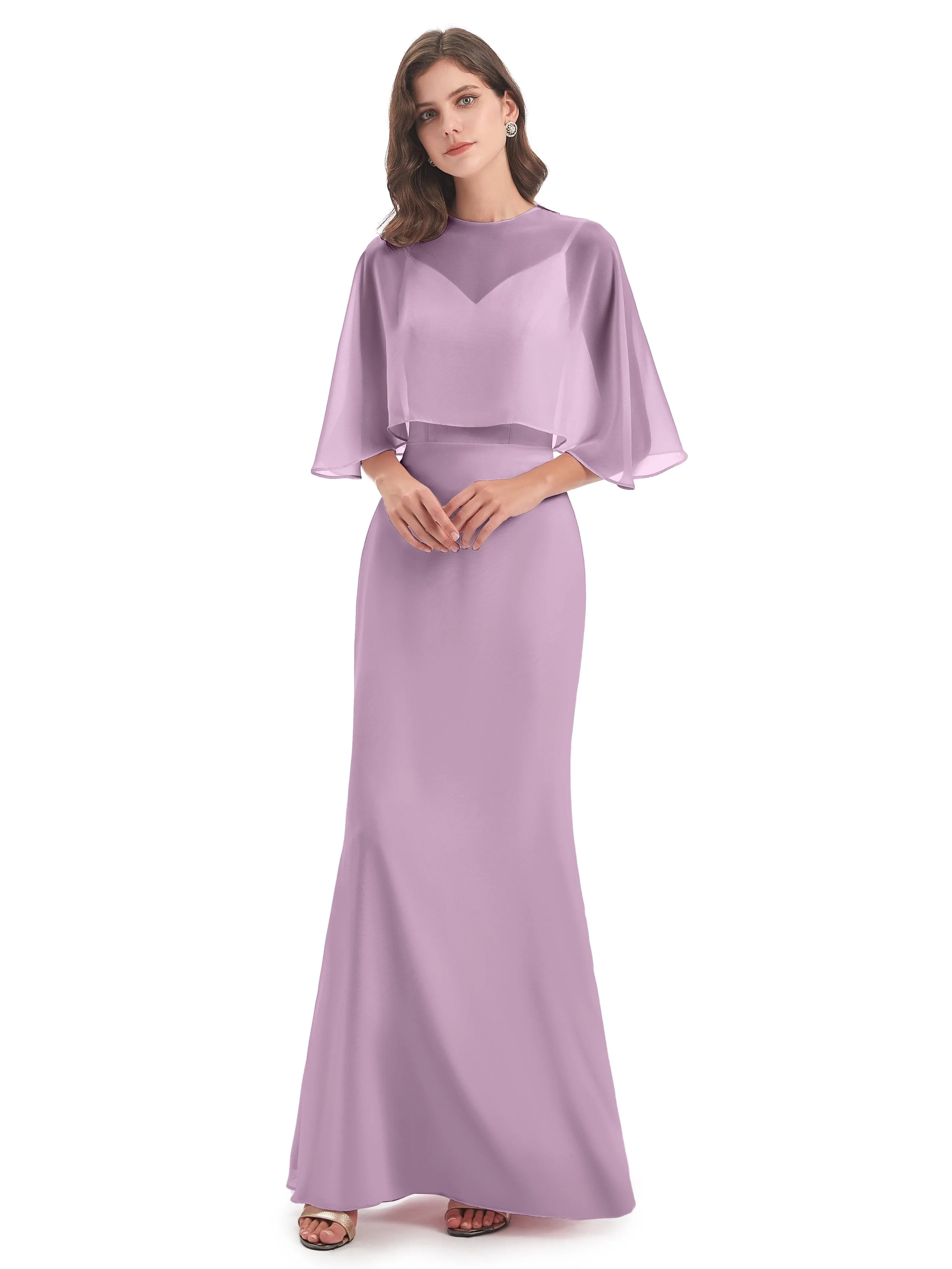 Abigail Vintage Trumpet-Hourglass Long Chiffon Bridesmaid Dresses