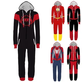 Adult Men's Super Hero Spider-man Deadpool The Flash One Piece costume Jumpsuit