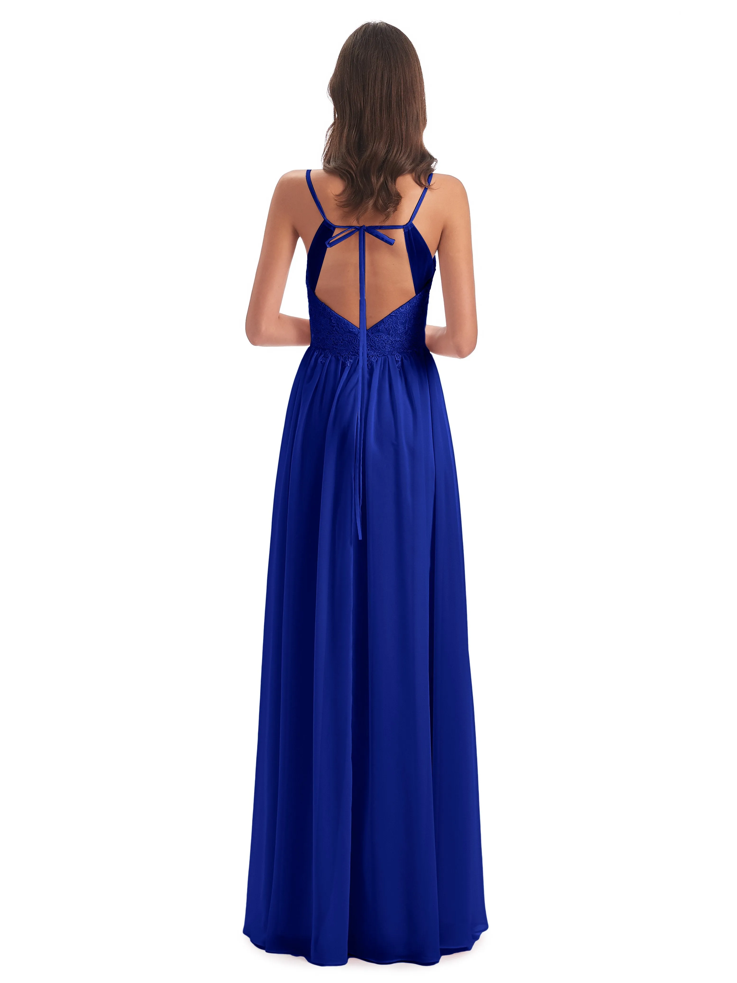 Amelia Pretty A-line Spaghetti Straps Long Bridesmaid Dresses