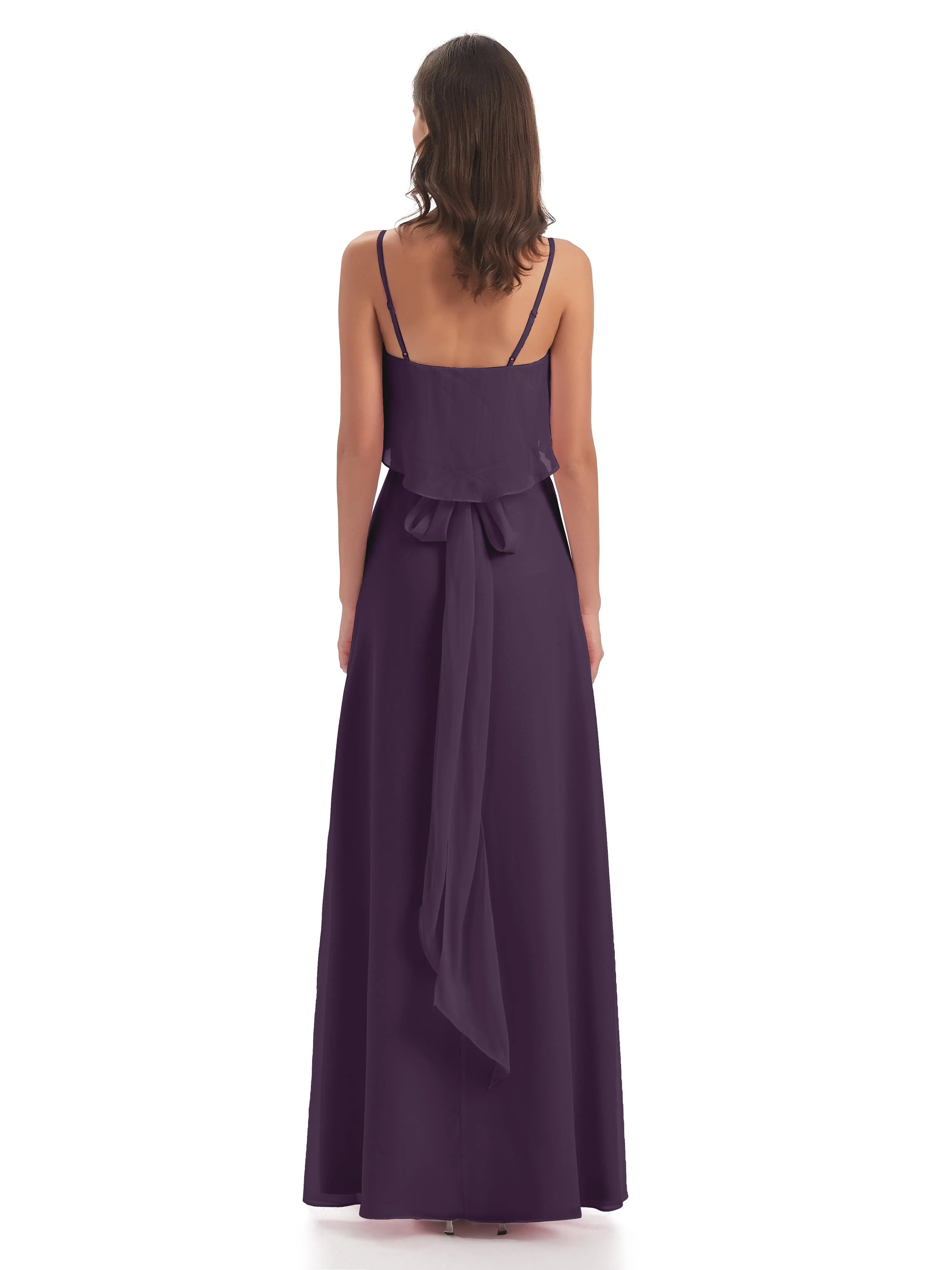 Amelie Wonderful Column Spaghetti Straps Long Bridesmaid Dresses