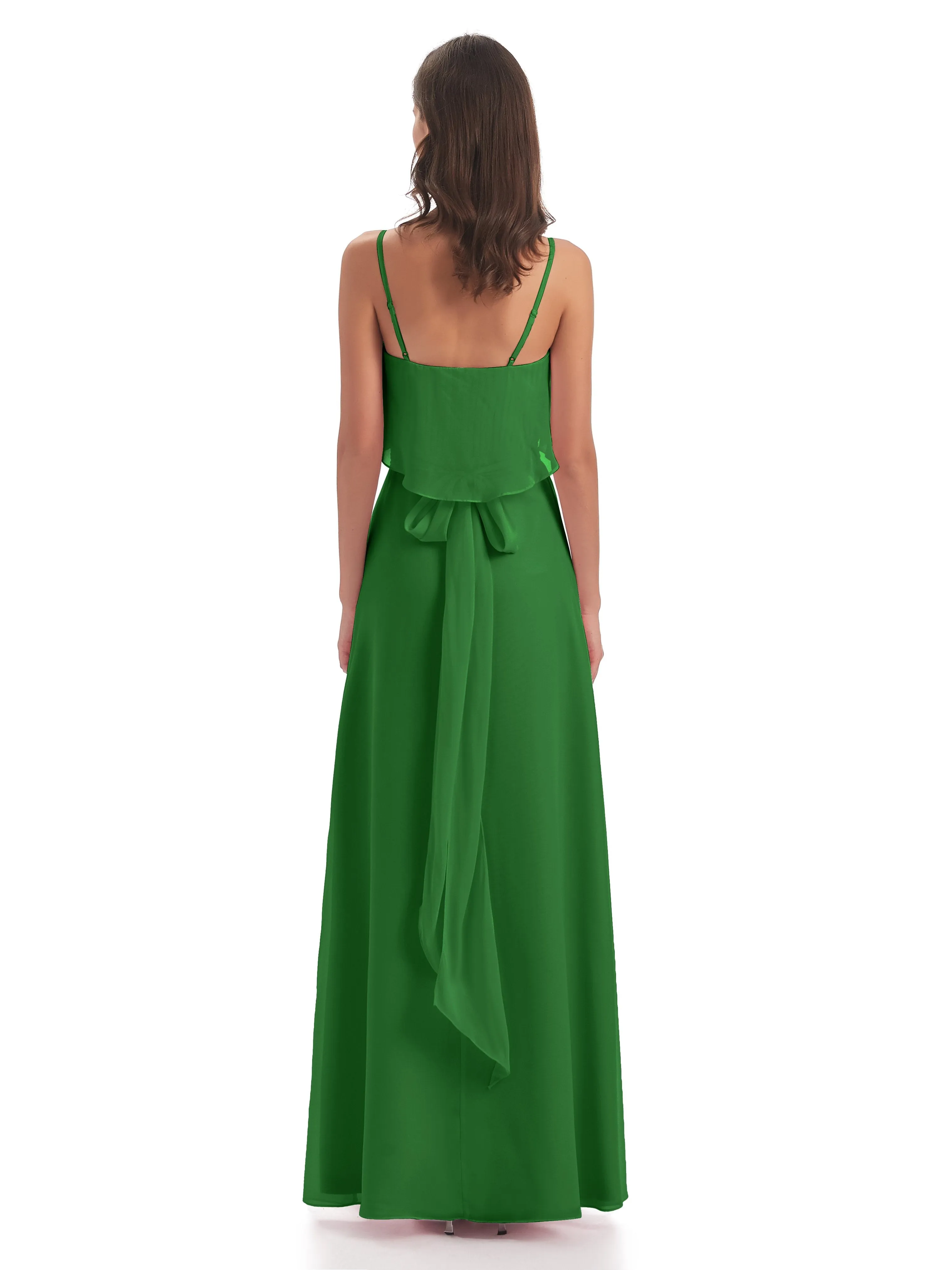 Amelie Wonderful Column Spaghetti Straps Long Bridesmaid Dresses