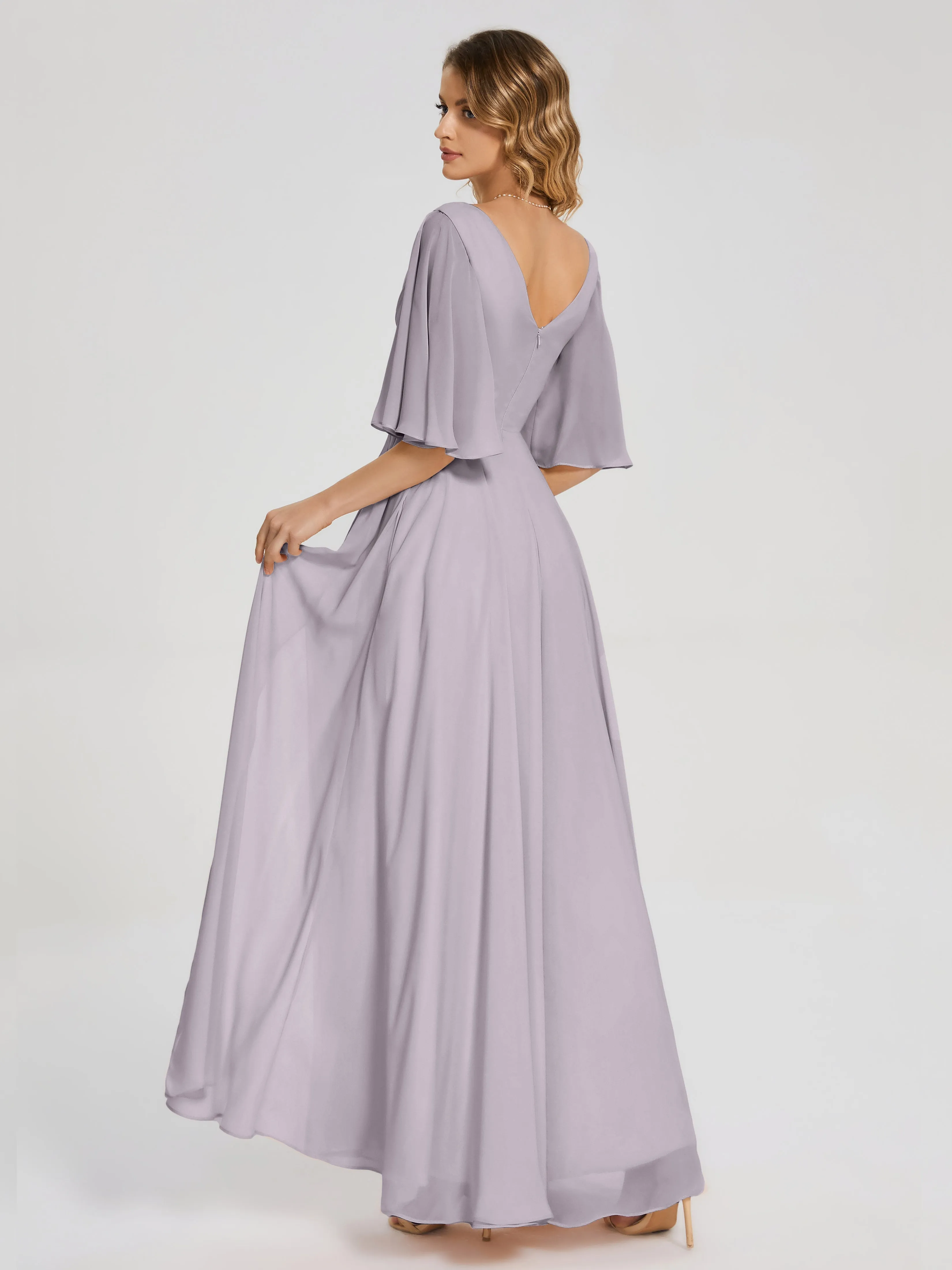 Amina Modest Half Sleeves Mother of the bridesmaid dresses