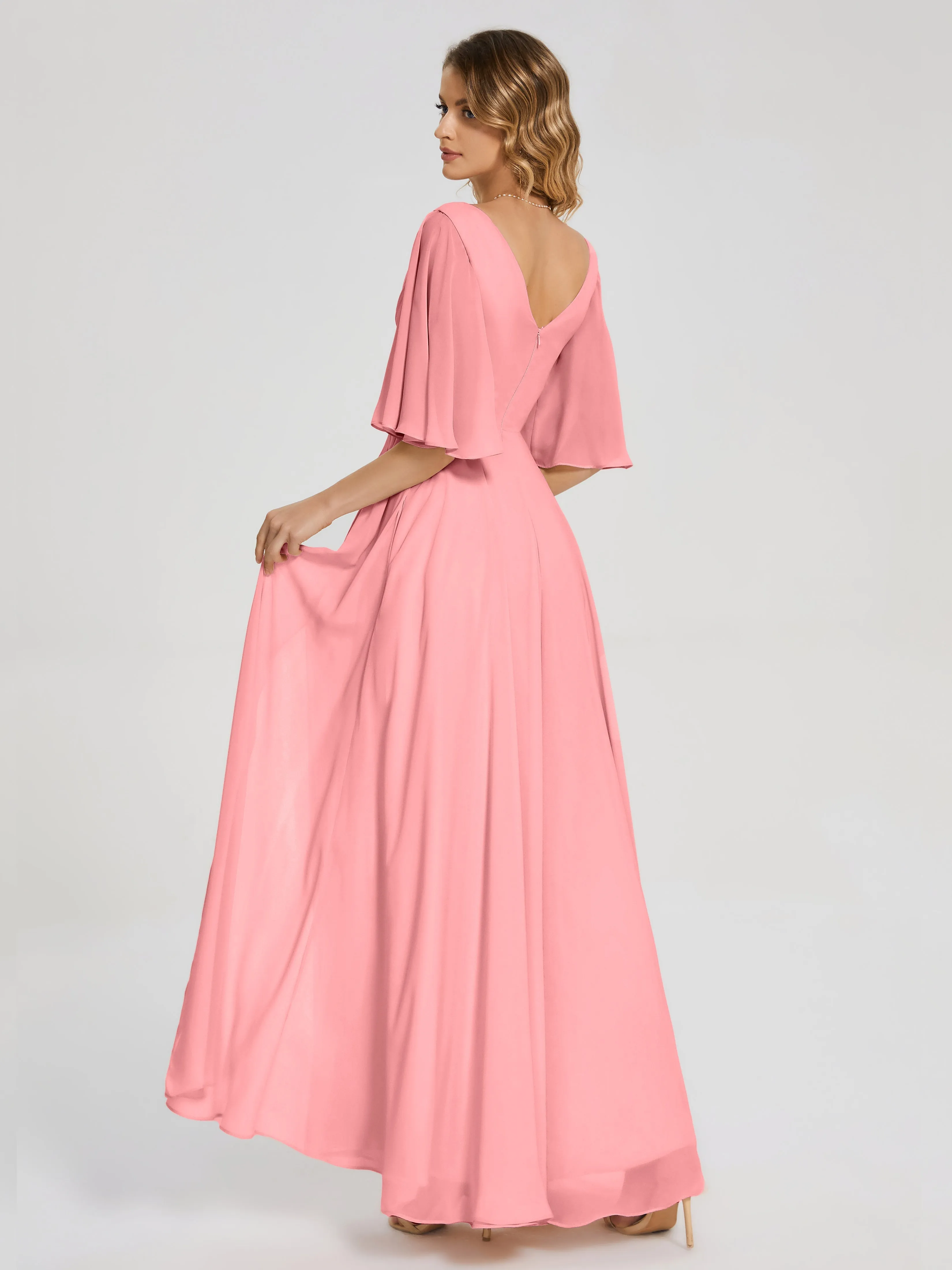 Amina Modest Half Sleeves Mother of the bridesmaid dresses