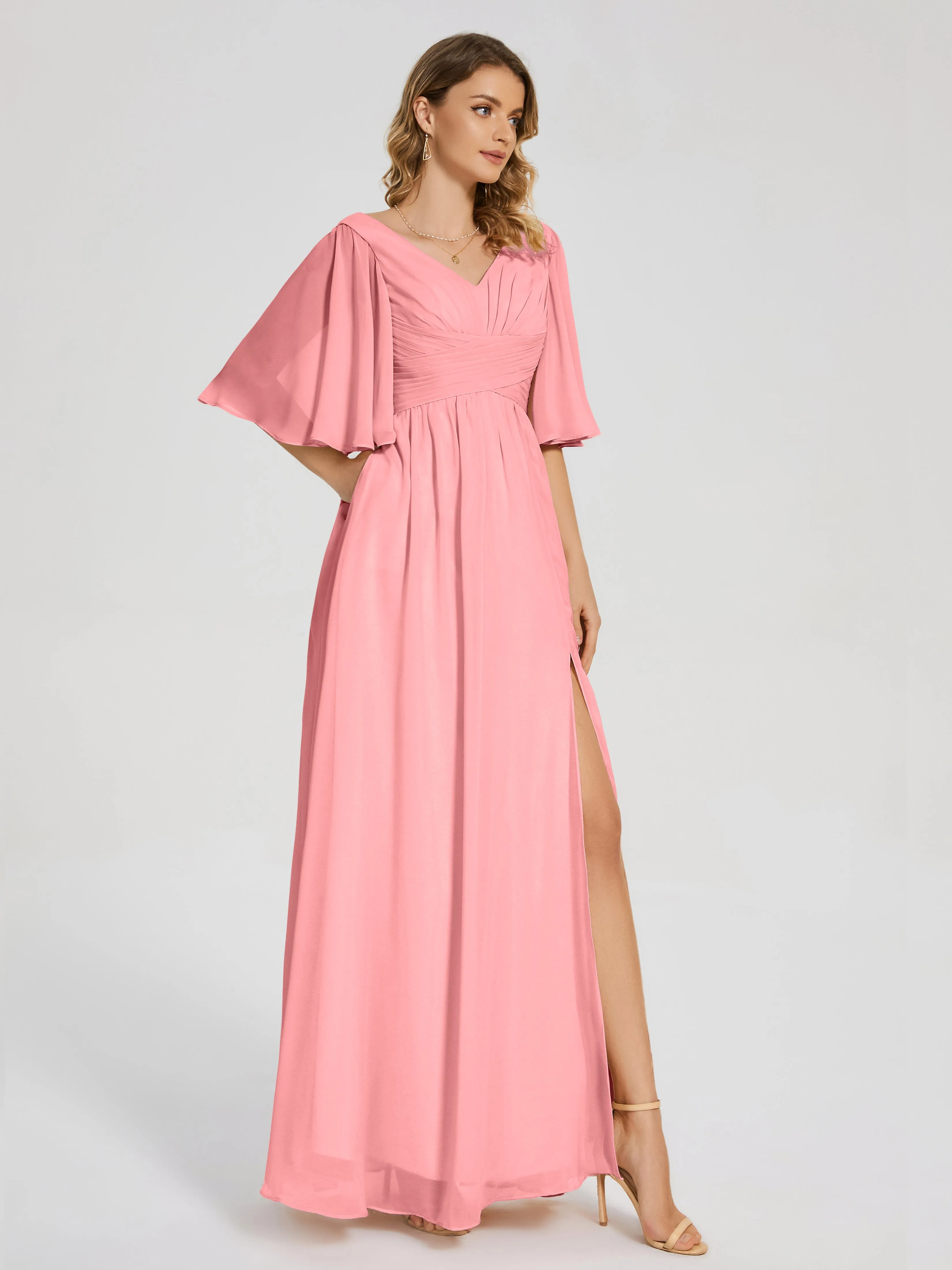 Amina Modest Half Sleeves Mother of the bridesmaid dresses