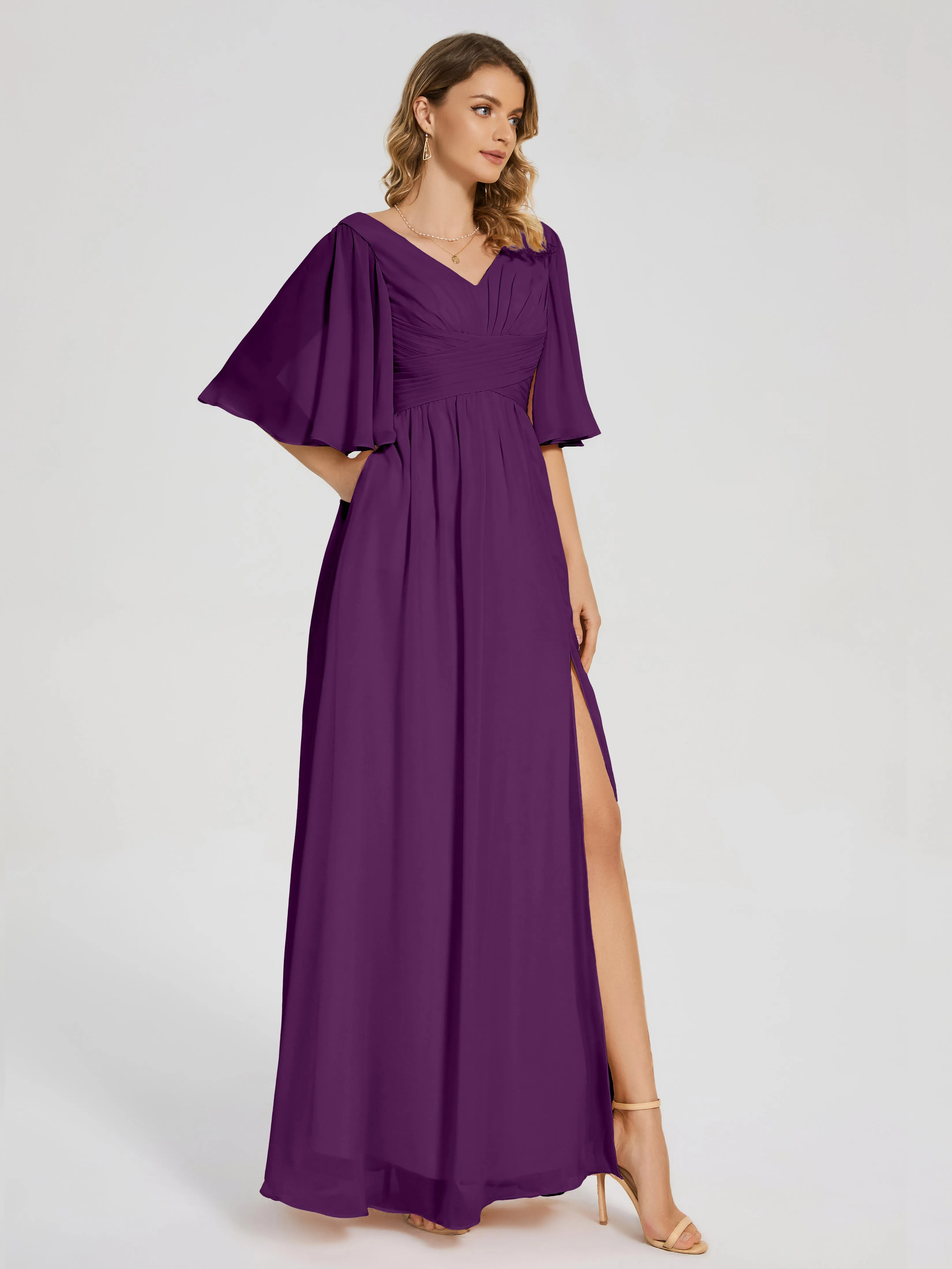 Amina Modest Half Sleeves Mother of the bridesmaid dresses