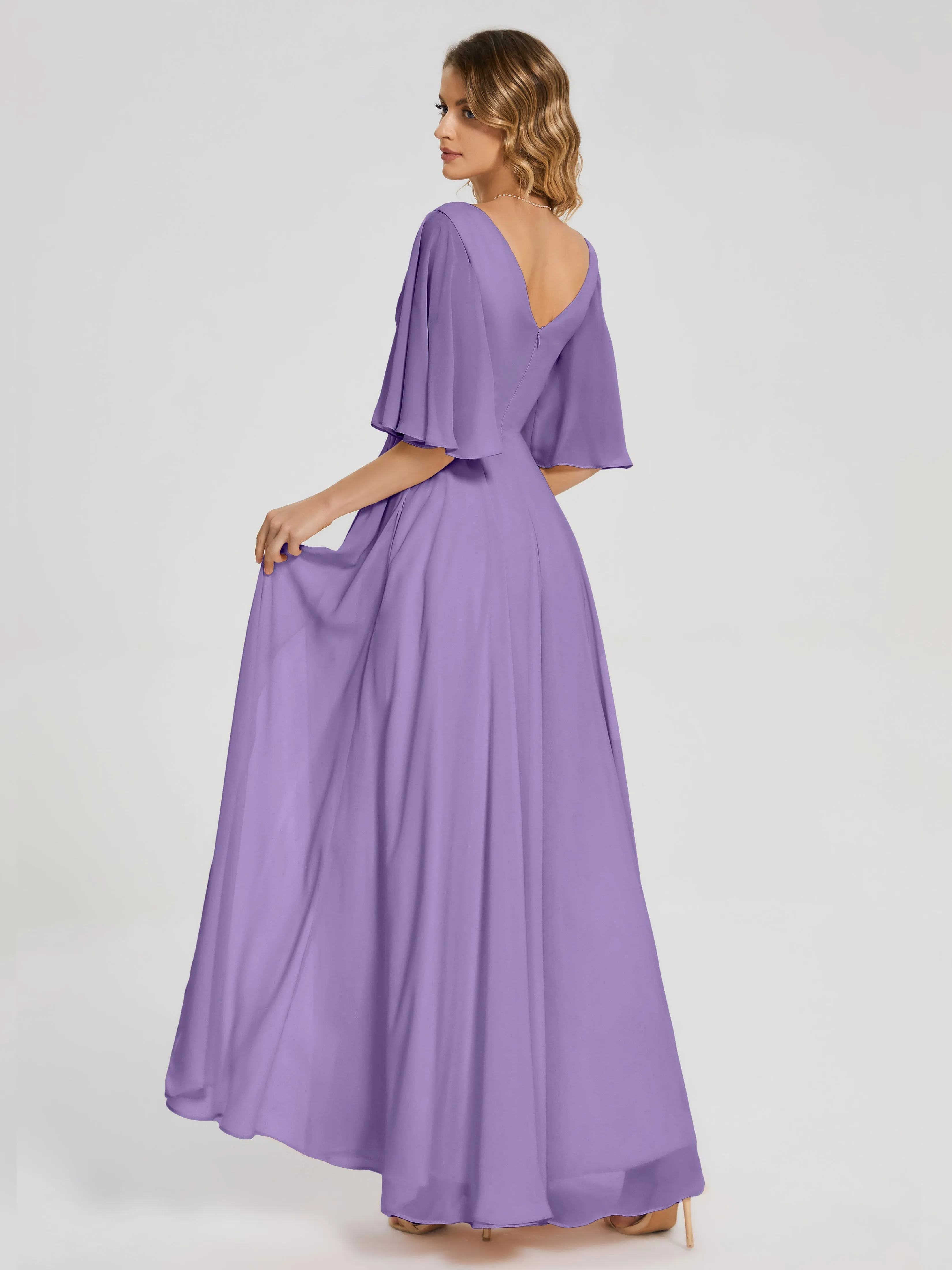 Amina Modest Half Sleeves Mother of the bridesmaid dresses